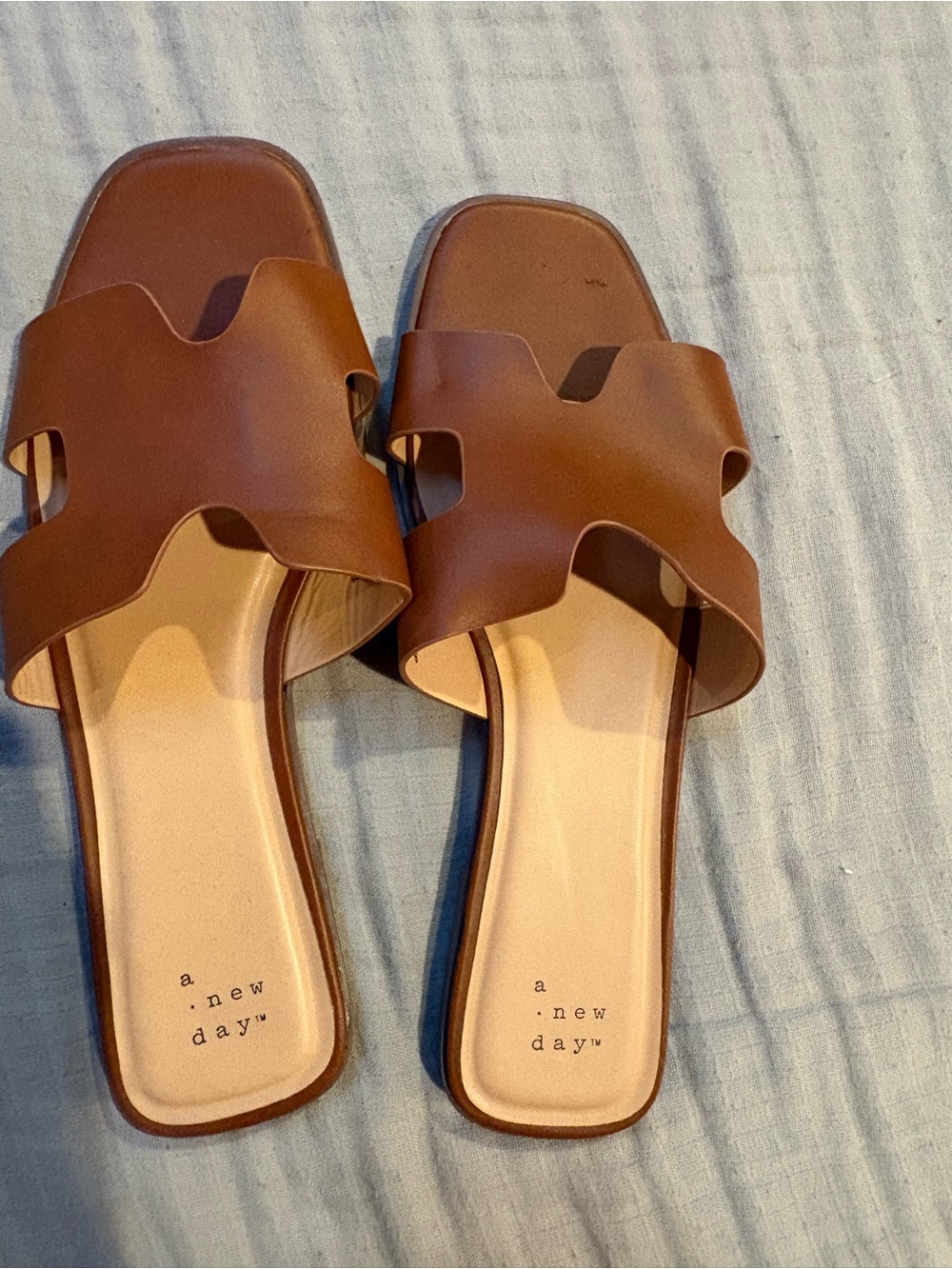 a new day Brown Open-Toe Slide Sandals